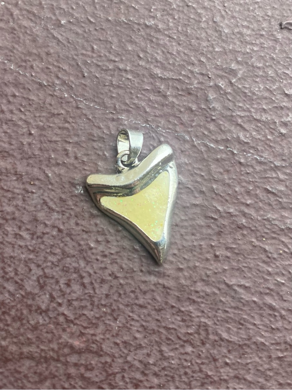 White Fire Imitation Opal Shark Tooth Charm / Pendant for DIY Jewelry Making